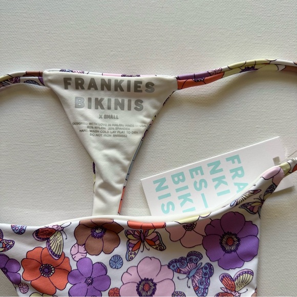 *SOLD* Frankies Bikinis Colby Tie Front Ruffle Top Jagger Bikini Bottom Marp - Picture 11 of 12